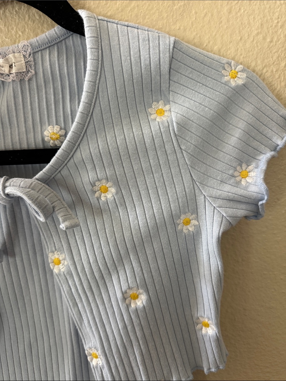 Btween Girls Light Blue Ribbed Tank Dress with Matching Floral Sweater Size 10 - Picture 3 of 12